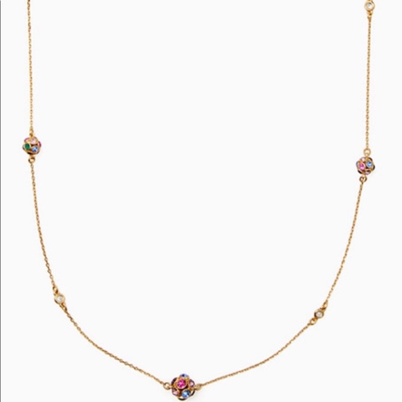 Kate Spade Time To Shine Scatter Colorful Crystals Ball Long Necklace - Picture 3 of 6